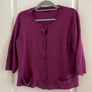 Eileen Fisher cashmere button down lightweight sweater
